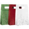 Presentpåsar i 3 olika färger med vintermotiv, storlek 20×30×6 cm, 180 g/m2