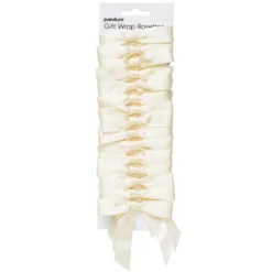 Presentrosetter, rosetter av satin, cremefärg & ivory 15st