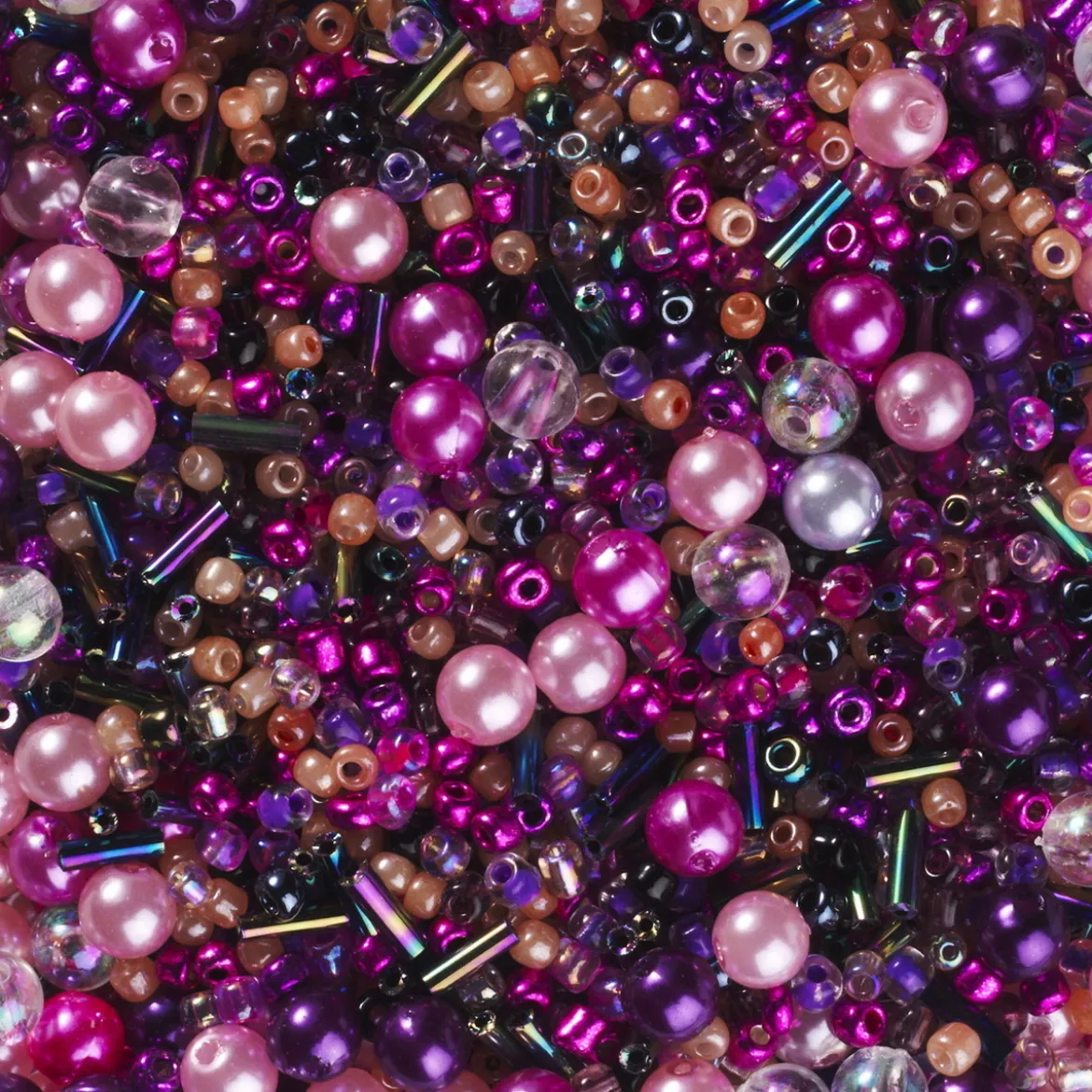 Pärlmix glas rosa 120 g