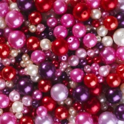 Pärlmix glas rosa/röd 130 g
