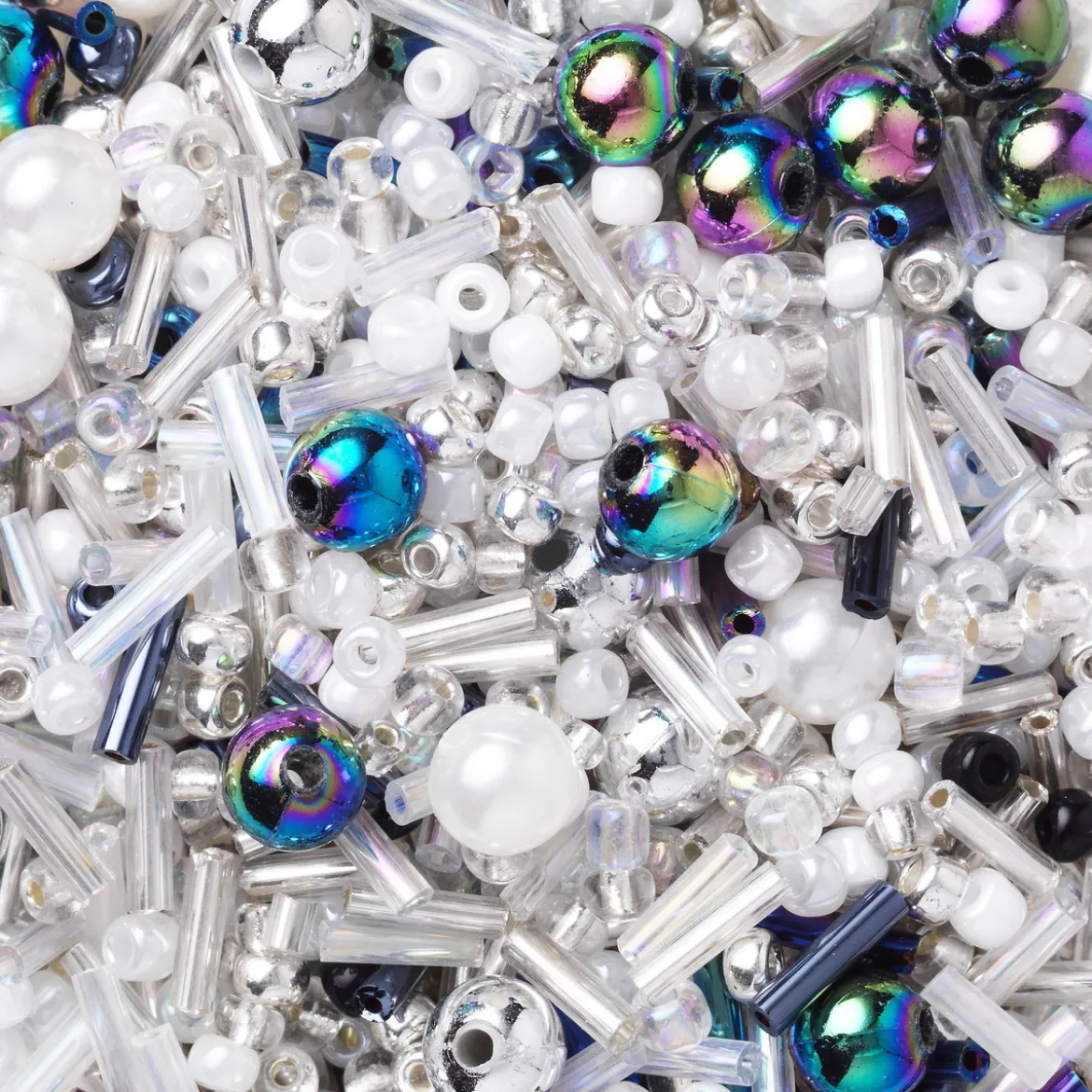 Pärlmix glas silver 120 g