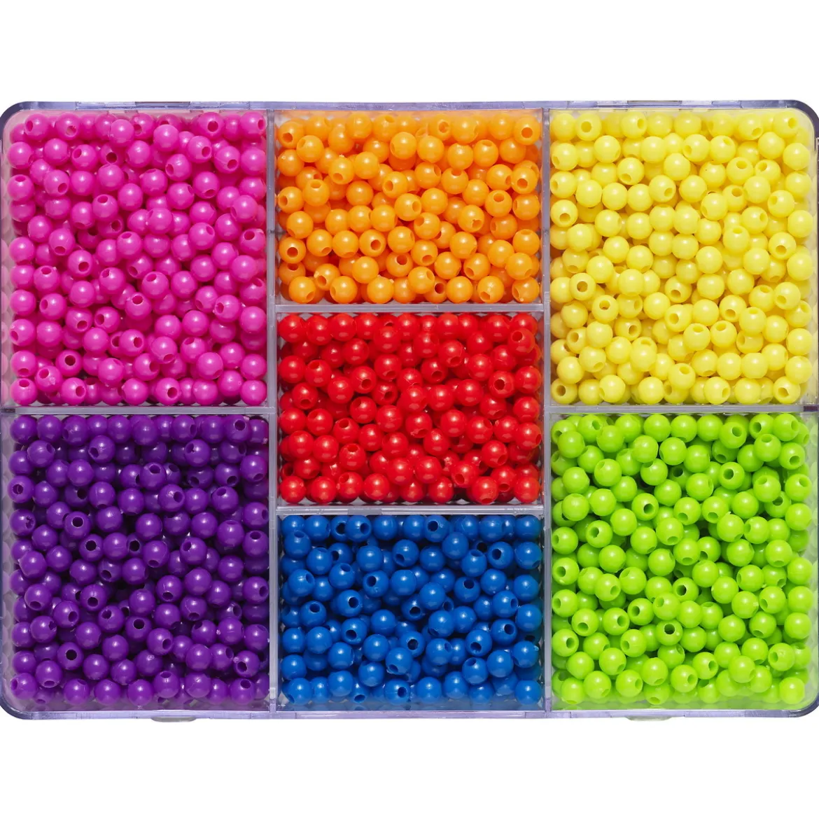 Pärlmix med 2850 runda pärlor i starka färger, Ø4 mm