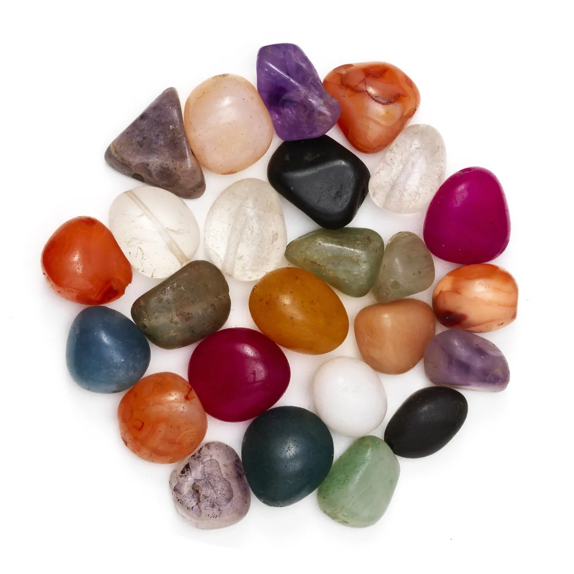 Pärlmix sten färgmix slipade