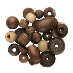 Pärlmix trä naturfärgade