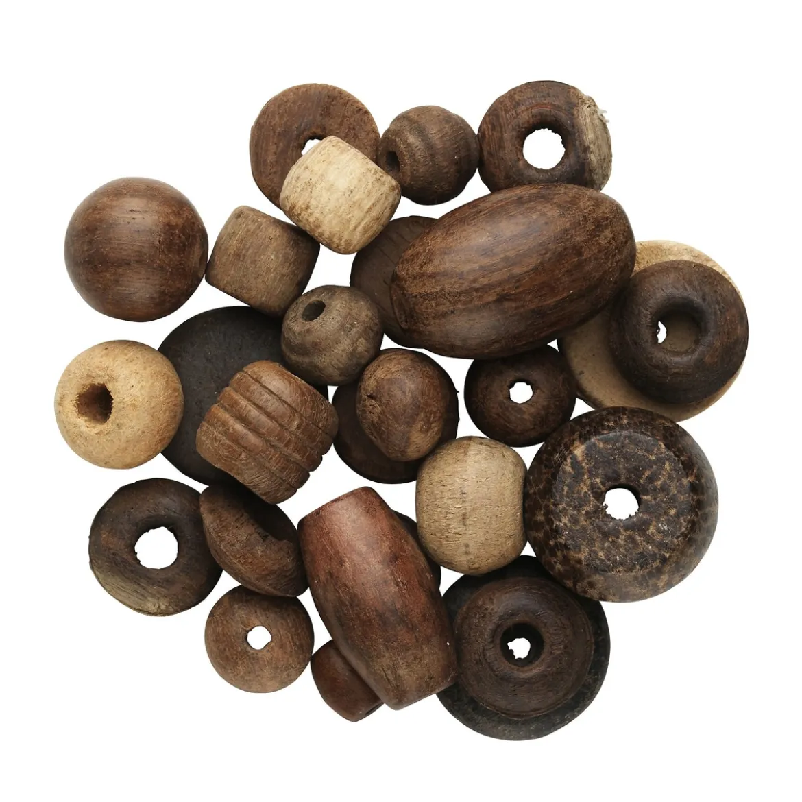 Pärlmix trä naturfärgade