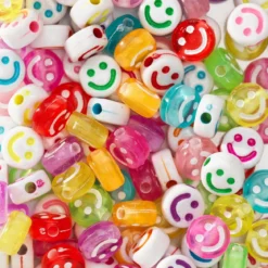 160 pärlor med smileys – färgmix