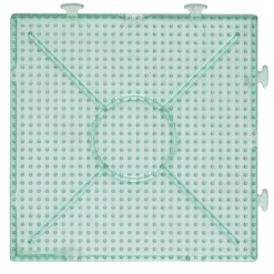 Pärlplatta för pärlor & rörpärlor i storleken Ø5 mm – transparent turkos, 15×15 cm