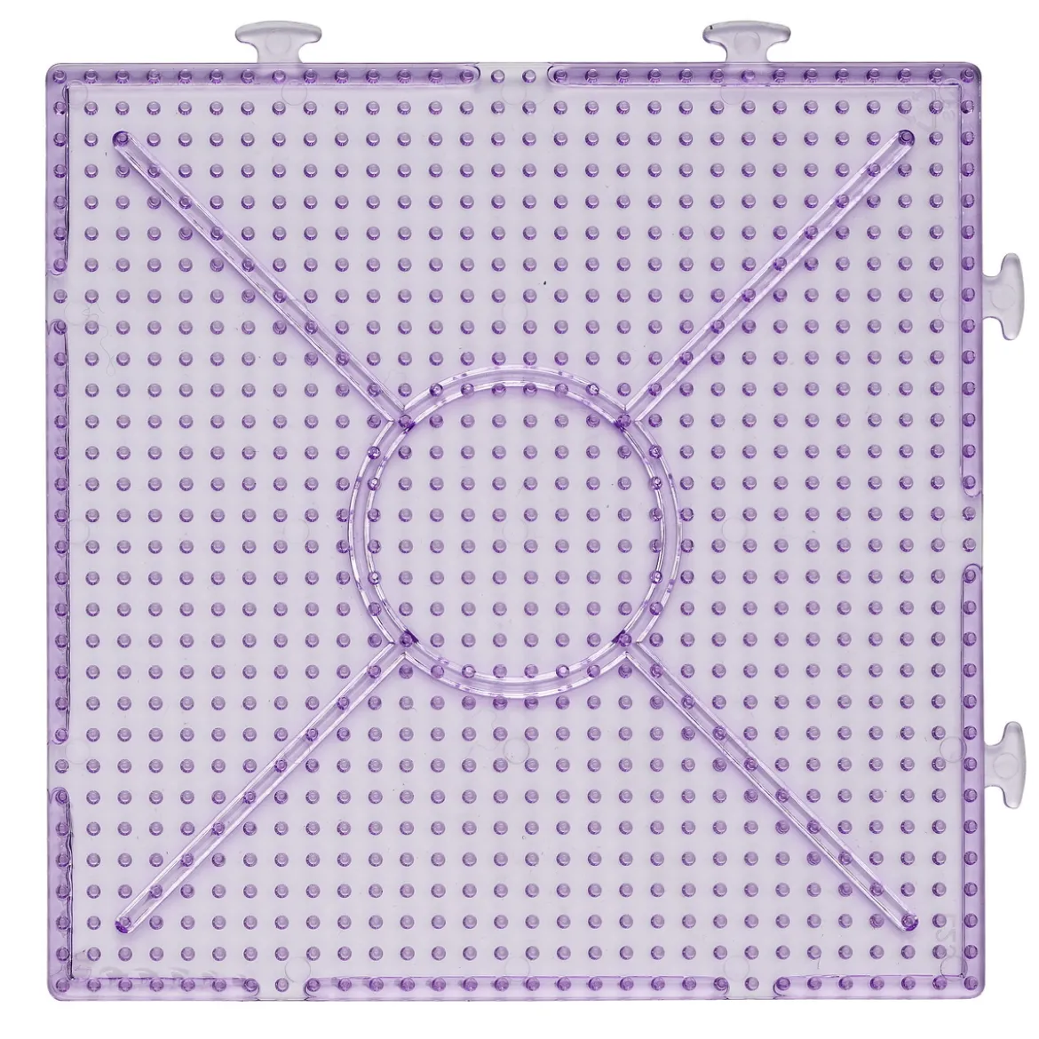 Pärlplatta för pärlor & rörpärlor i storleken Ø5 mm – transparent lila, 15×15 cm