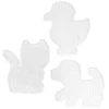Pärlplatta Midi 3-pack – hund, katt & kyckling – för våra rörpärlor som är Ø5 mm