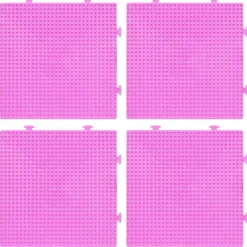 Pärlplatta Midi 4-pack rosa kvadrater, byggbara, 15×15 cm – för våra rörpärlor som är Ø5 mm