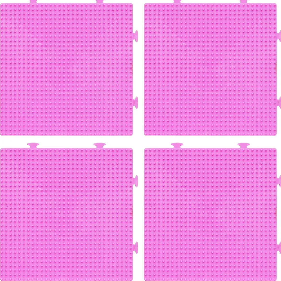 Pärlplatta Midi 4-pack rosa kvadrater, byggbara, 15×15 cm – för våra rörpärlor som är Ø5 mm