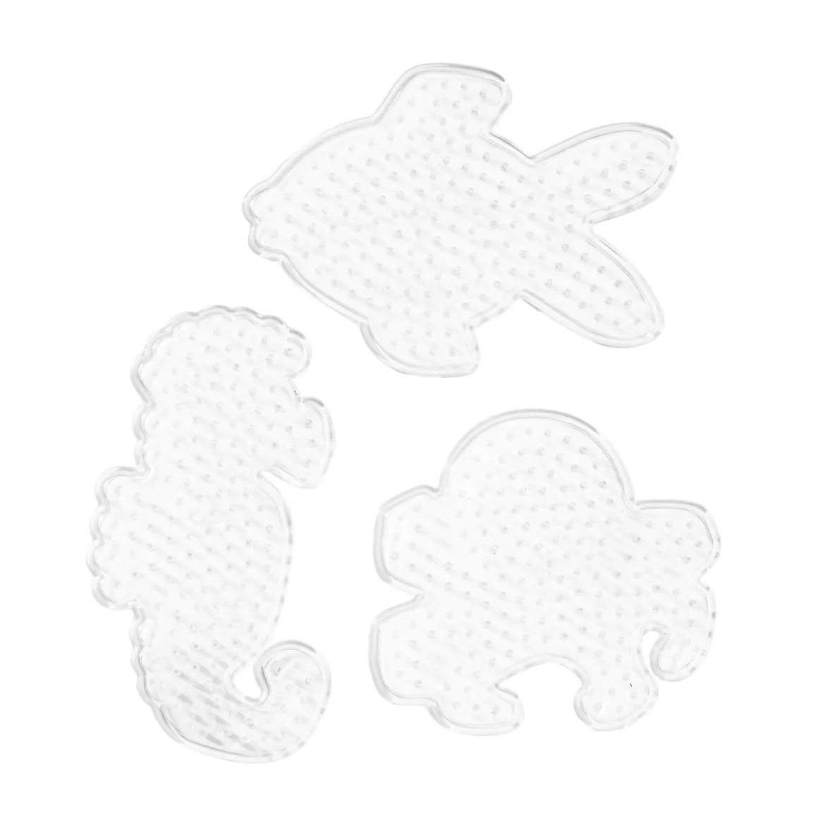 Pärlplatta Midi 3-pack – sjöhäst, fisk och bläckfisk – för våra rörpärlor som är Ø5 mm