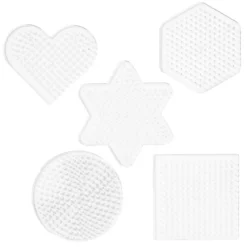 Pärlplatta Midi 5-pack – små plattor: hjärta, stjärna, hexagon, kvadrat & cirkel – för Ø5 mm rörpärlor