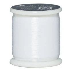 Pärltråd Miyuki 50 meter – vit – 0,2 mm i diameter, tillverkad av 100% nylon