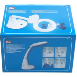 Prym bordslampa med förstoring & LED-belysning för detaljarbete, Ø9,5 cm, ×2 lins / ×4 lupp