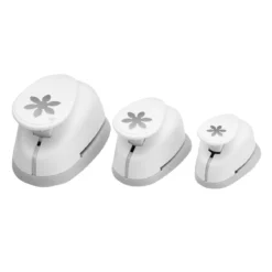Punch, figurstans för papper – set med 3 st. verktyg – blommor i tre storlekar