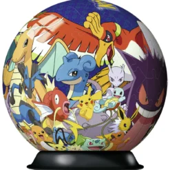 Pussel Pokémon 3D pusselboll, ett helt runt pussel som blir 12,9 cm i diameter