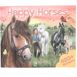 Pysselbok Create your happy horses, massor av hästar! 30×24,5 cm, 24 sidor och +420 stickers