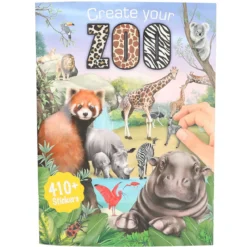Pysselbok Create your zoo, massor av fina djur! 22×30 cm, 24 sidor +410 stickers