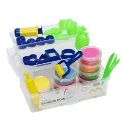 Rainbow Dough Kit, massor av färgglad leklera, verktyg och formar!