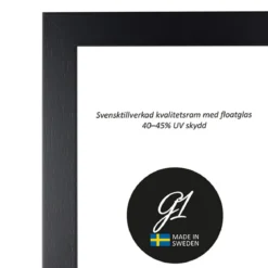 Ram 4E svart plattlist 50x50cm