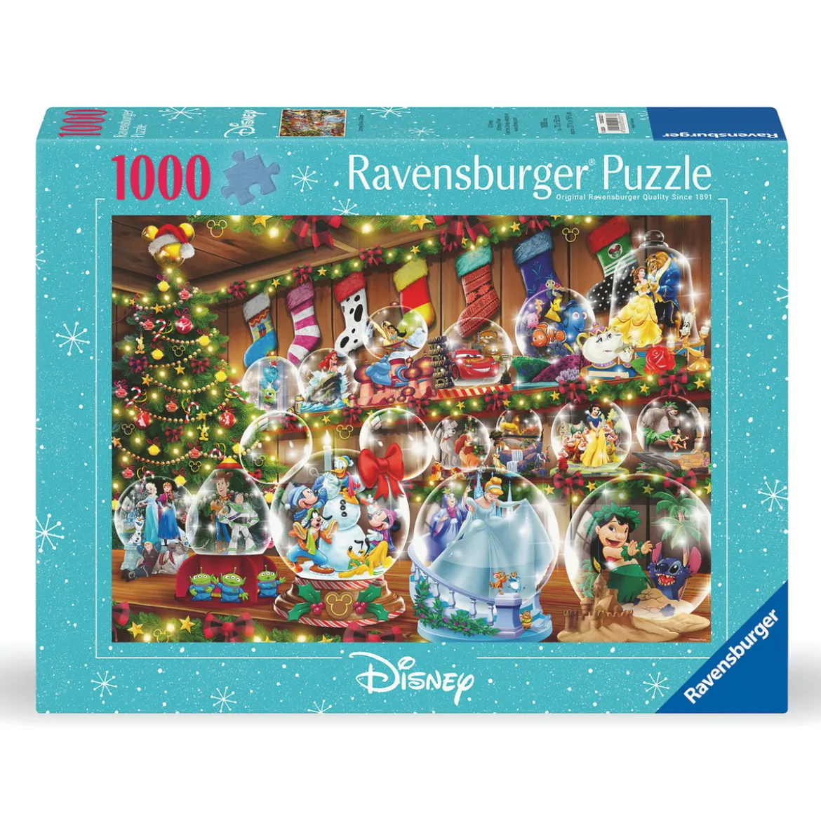 Ravensburger pussel – Disney Snow Globes. 1000 bitar, 70×50 cm.