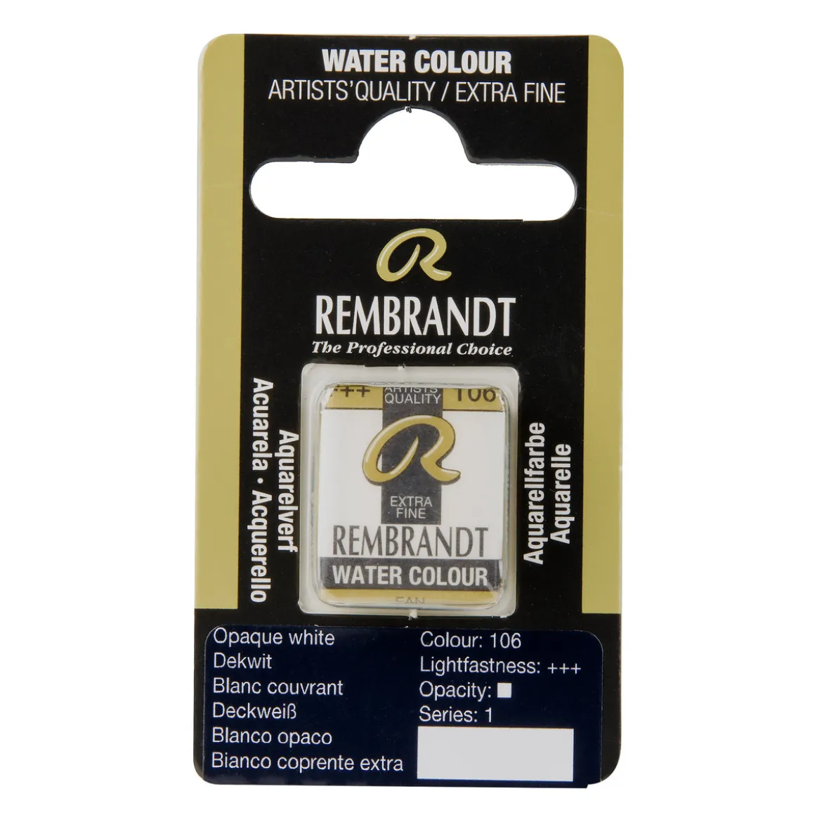 Rembrandt akvarellfärg halvkopp – White Extra Opaque 106
