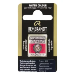 Rembrandt akvarellfärg halvkopp – Cadmium Red Deep 306