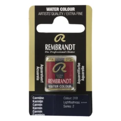 Rembrandt akvarellfärg halvkopp – Carmine 318