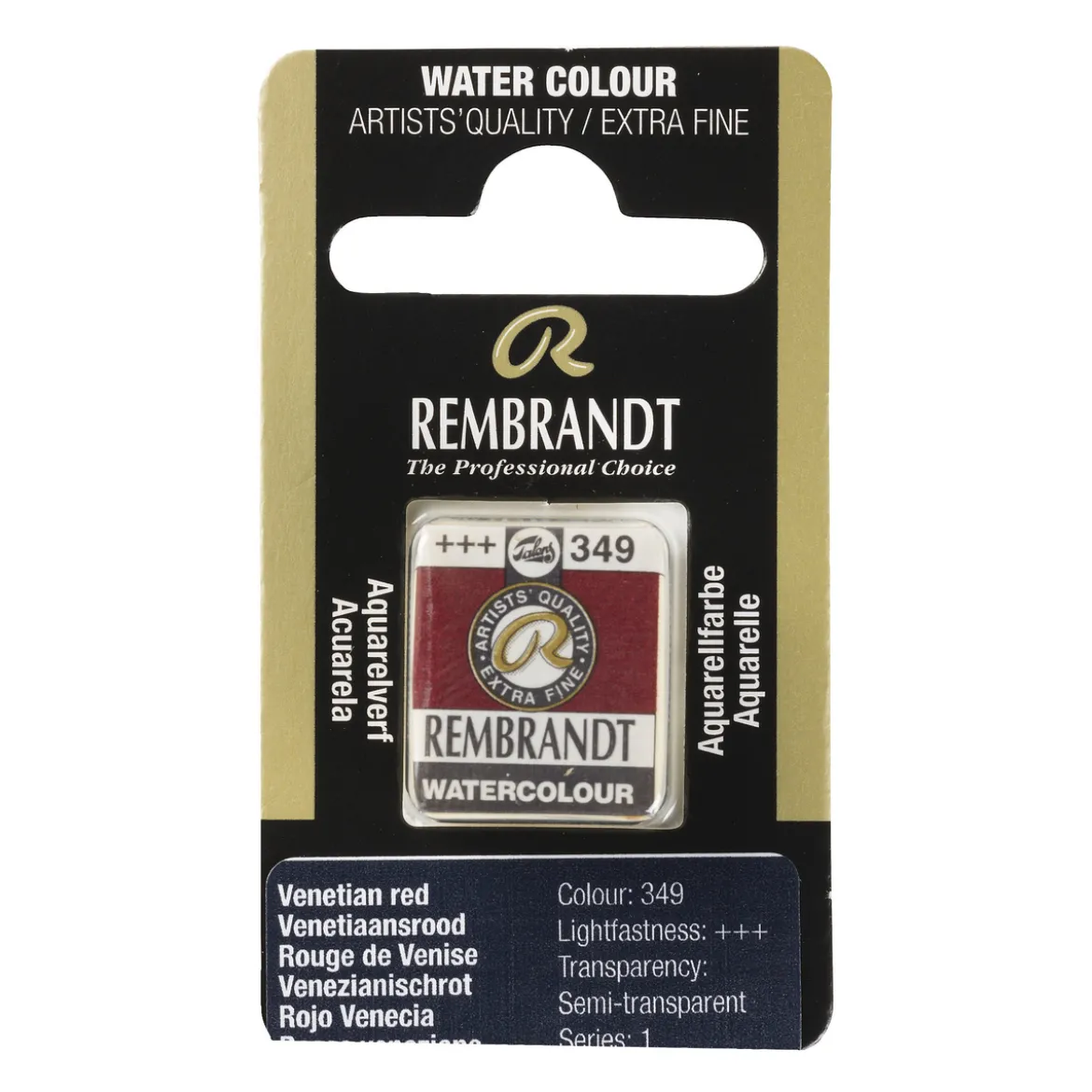 Rembrandt akvarellfärg halvkopp – Venetian Red 349