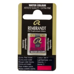 Rembrandt akvarellfärg halvkopp – Quinacridone Red Violet 365