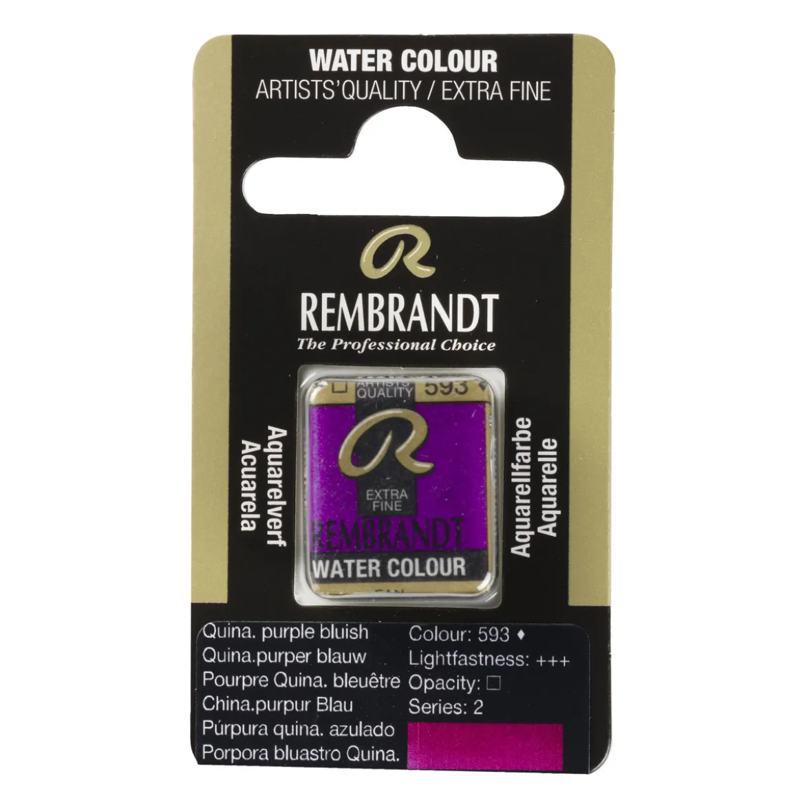 Rembrandt akvarellfärg halvkopp – Quinacridone Purple Blue 593