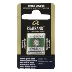 Rembrandt akvarellfärg halvkopp – Hooker Green Deep 645