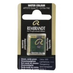 Rembrandt akvarellfärg halvkopp – Chromium Oxide Green 668