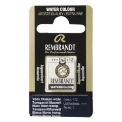 Rembrandt akvarellfärg halvkopp – Transparent Titanium White 112