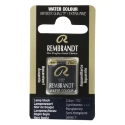 Rembrandt akvarellfärg halvkopp – Lamp Black 702