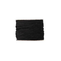 Resårband, elastisk tråd, svart – 50 meter, Ø1 mm tjocklek
