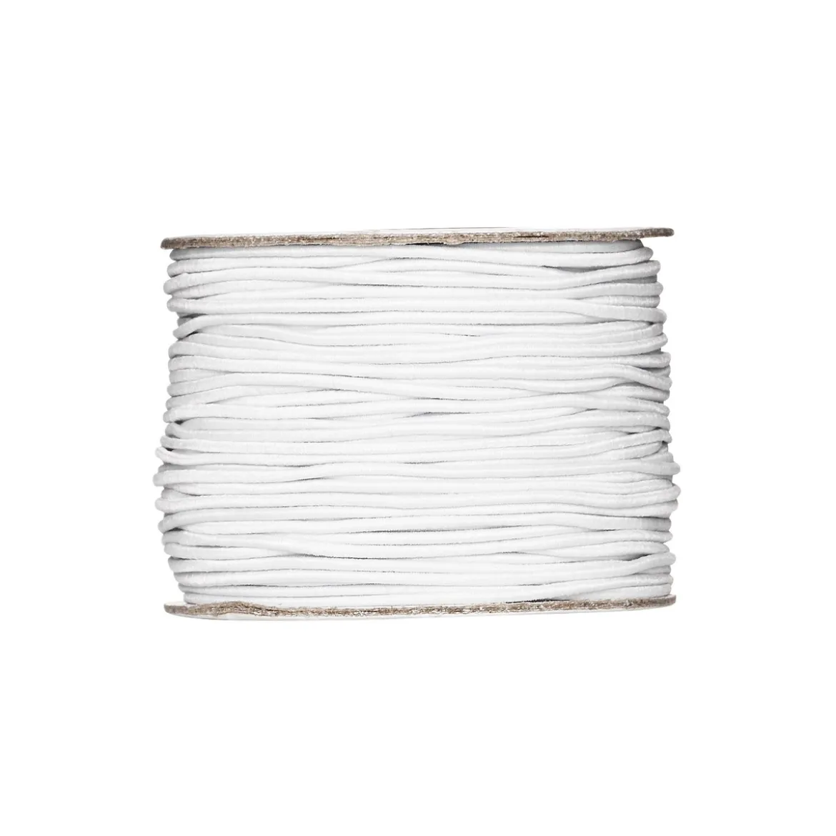 Resårband, elastisk tråd, vit – 50 meter, Ø1 mm tjocklek
