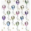 Rhinestone stickers ballonger – 30 ballonger m. snöre (L. 35 mm) och 44 små guldstjärnor