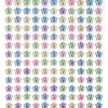 Rhinestone stickers blommor pastell – 286 pastellfärgade blommor. Ø8 mm