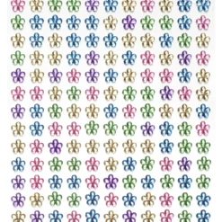 Rhinestone stickers blommor pastell – 286 pastellfärgade blommor. Ø8 mm