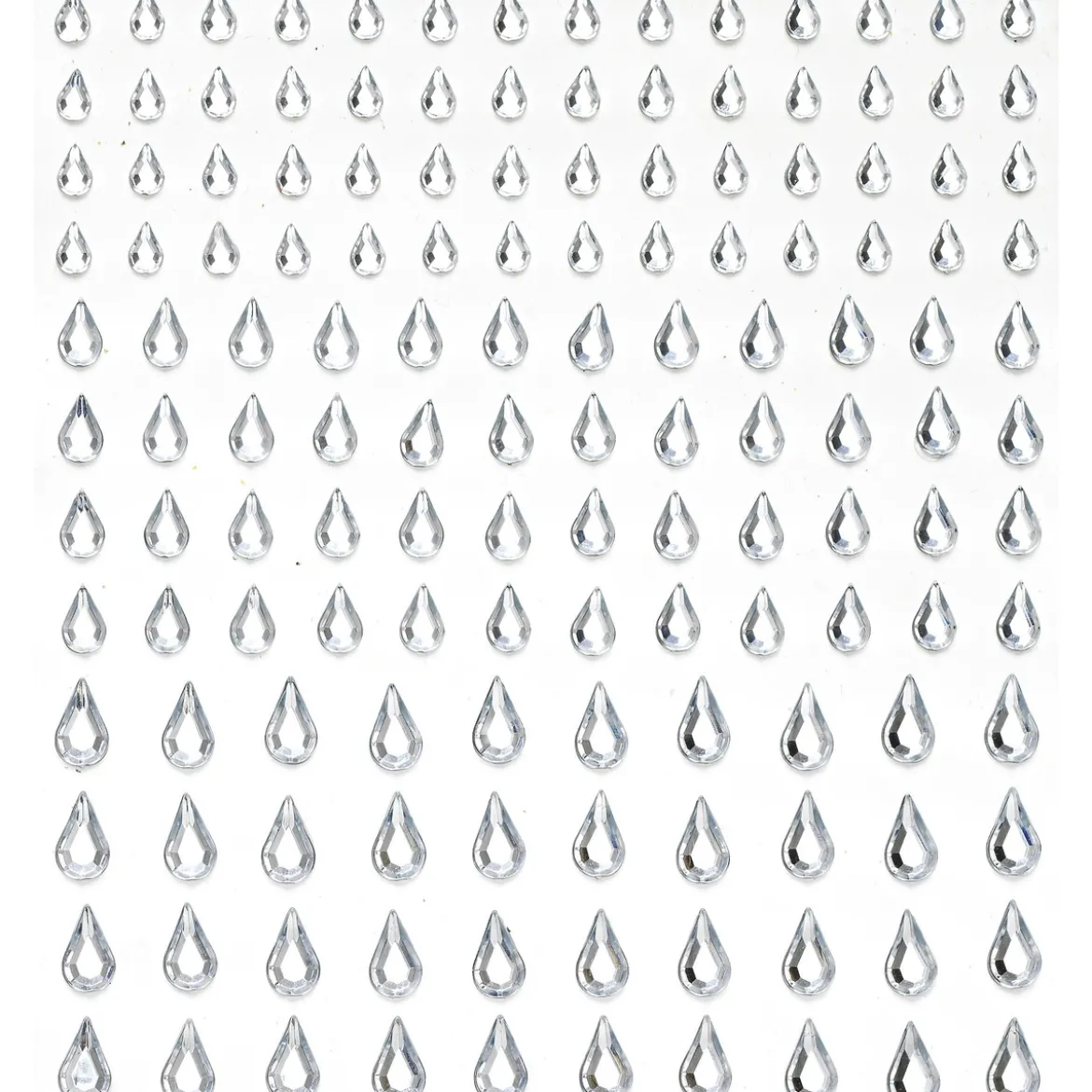 Rhinestone stickers droppar kristall – 288 kristalldroppar. L. 5, 7, 10 mm