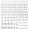 Rhinestone stickers former kristall – 304 olikformade pärlstickers. L. 2–12 mm