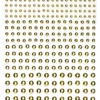 Rhinestone stickers guldmetallic – 496 guldiga pärlstickers. Ø3, 4, 5, 6 mm