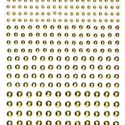 Rhinestone stickers guldmetallic – 496 guldiga pärlstickers. Ø3, 4, 5, 6 mm