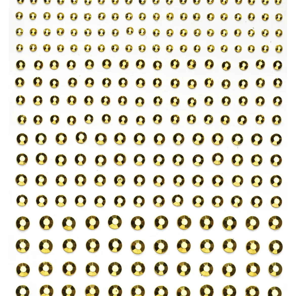 Rhinestone stickers guldmetallic – 496 guldiga pärlstickers. Ø3, 4, 5, 6 mm