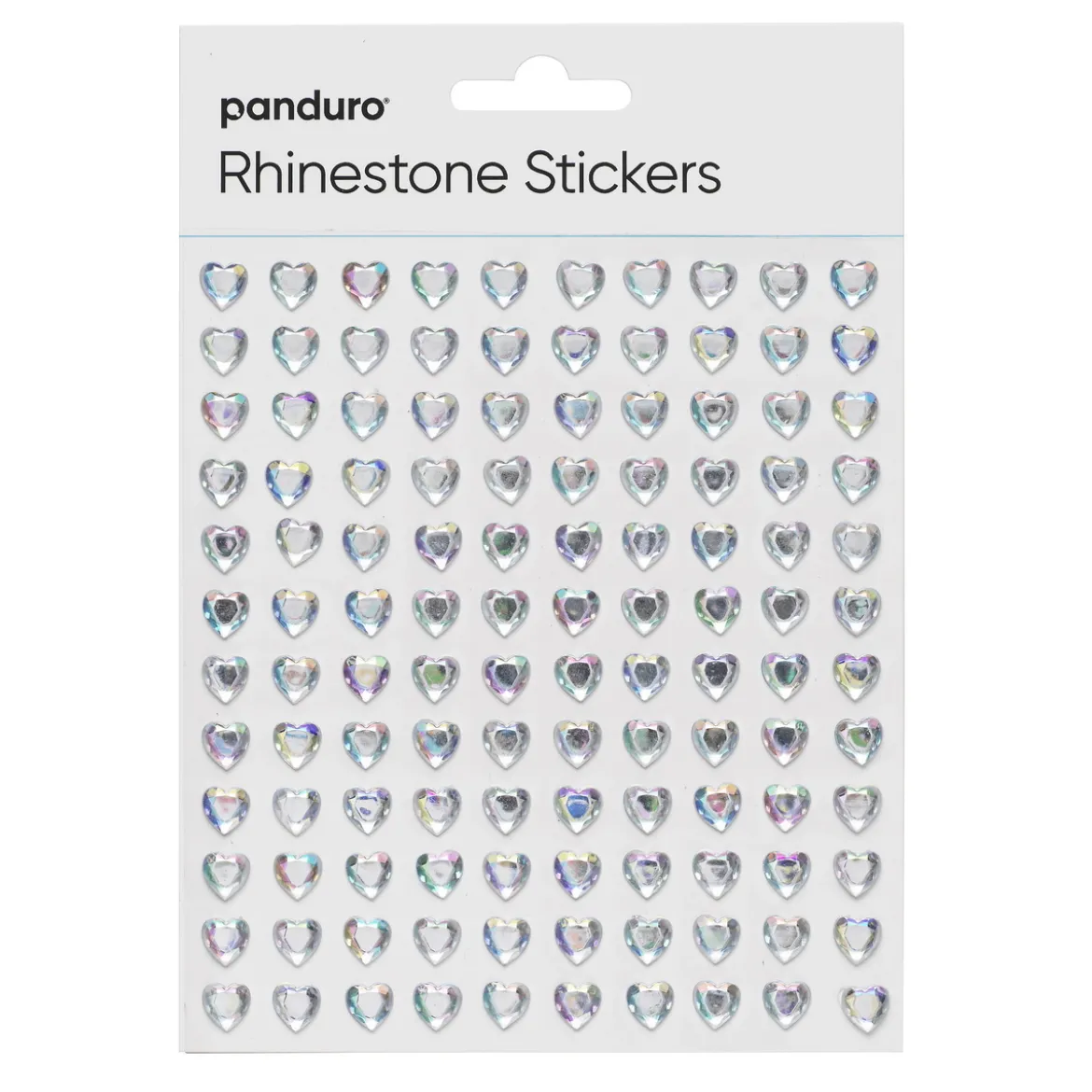 Rhinestone Stickers iriserande hjärtan – totalt 240 hjärtan som är Ø8 mm