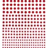 Rhinestone stickers röd – totalt 496 röda pärlstickers. Ø3, 4, 5, 6 mm