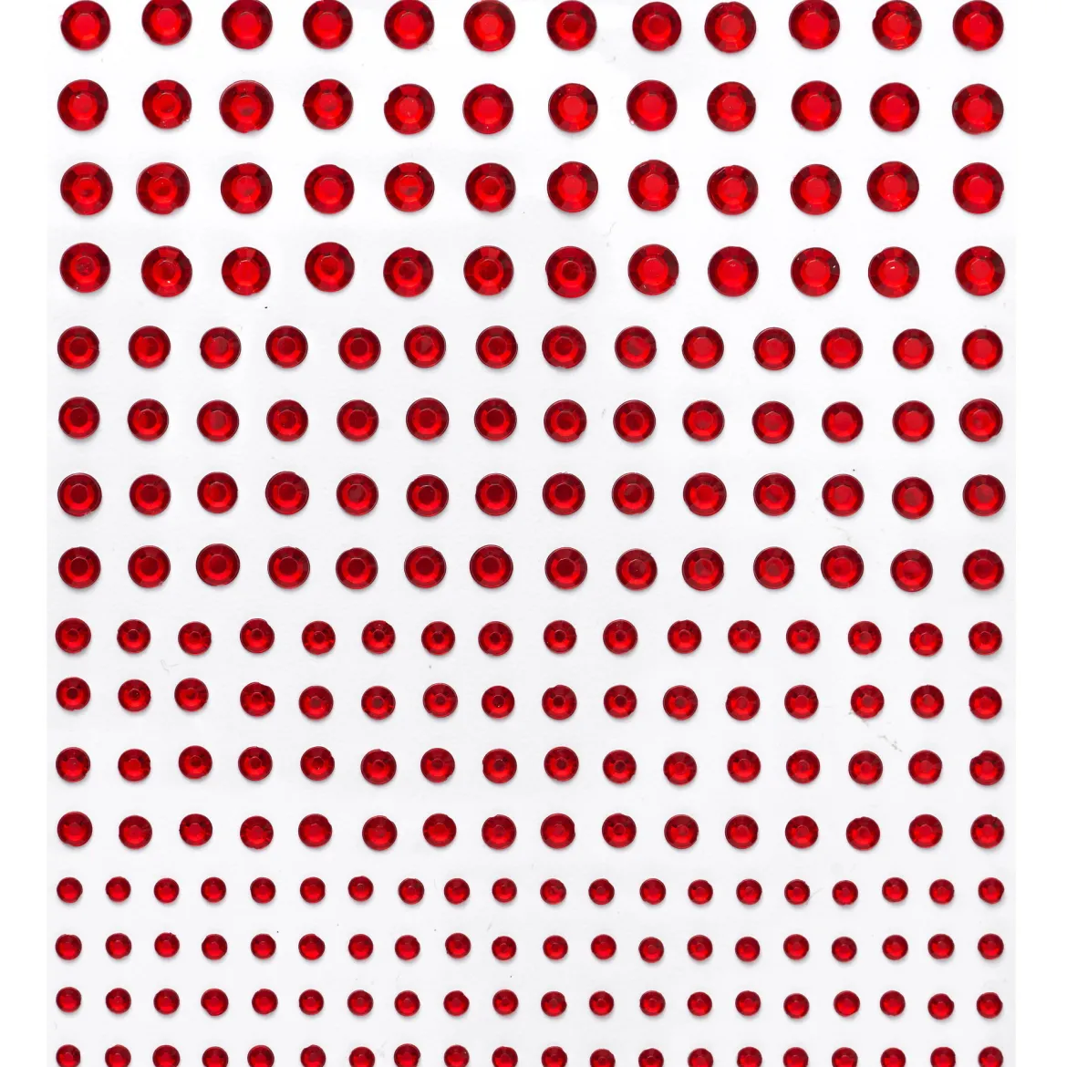Rhinestone stickers röd – totalt 496 röda pärlstickers. Ø3, 4, 5, 6 mm