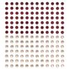 Rhinestone stickers – 336 runda fasetterade stickers i rött och rosa. Ø6 mm